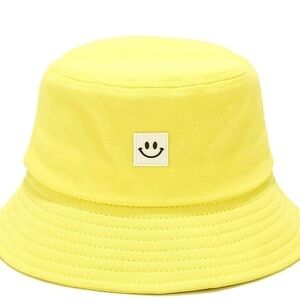 Bright yellow smiley face‎ bucket hat